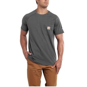 Carhartt Force Relaxed Fit Heavy Duty Pocket T-Shirt Large Grey Gray Gua…